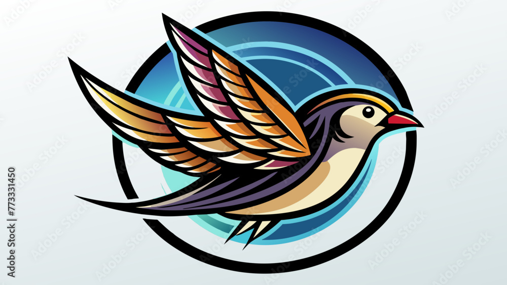 a-picture-of--a-sparrow-icon-in-circle-logo vector illustration a-picture-of--a-sparrow-icon-in-circle-logo vector illustration