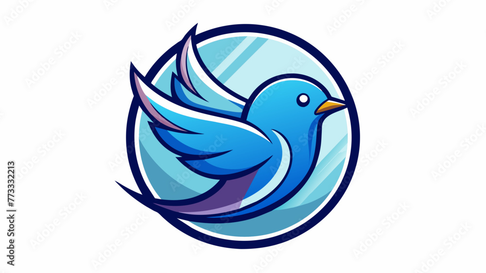Obraz premium bluebird-icon-in-circle-logo vector illustration