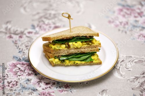 homemade coronation chicken sandwich, British cuisine