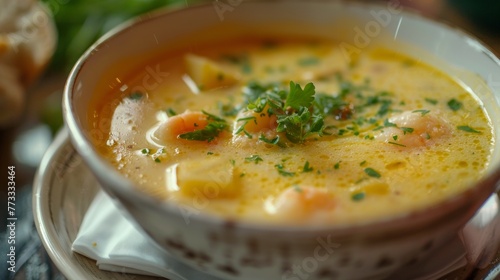 Belgian Waterzoy soup, photos like in a restaurant