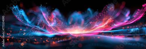  abstract background with spiral colorful lights on a black background, Spiral light streaks in the dark, dynamic backgrounds for websites, futuristic designs, technology concepts.banner