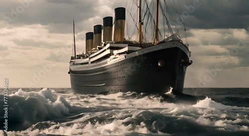 Titanic sailing at sea. photo