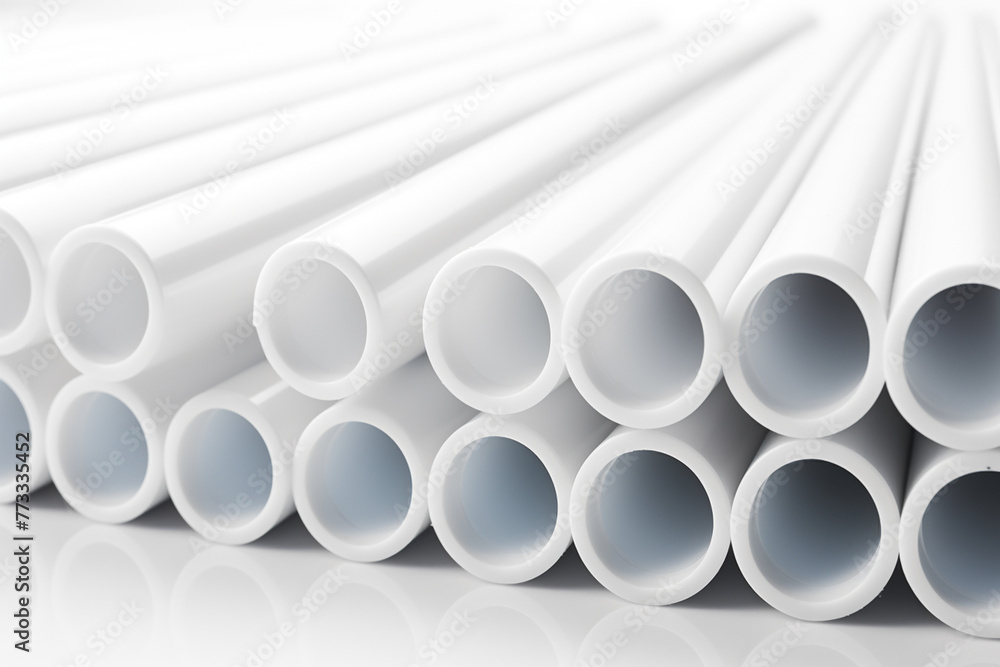 Plastic pipe on a white background. 3d rendering. Mock up Plastic pipe on a white background. 3d rendering. Mock up