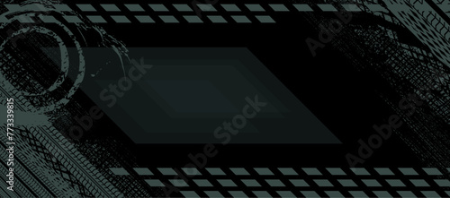 Vektor Texturen Hintergrund - Reifenspuren Reifenprofile mit abgenutztem Effekt - Motorsport - Design Element Vorlage - Reifenprofile und Spritzer