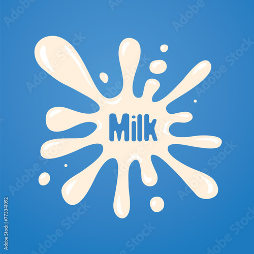 milk splash label vector design