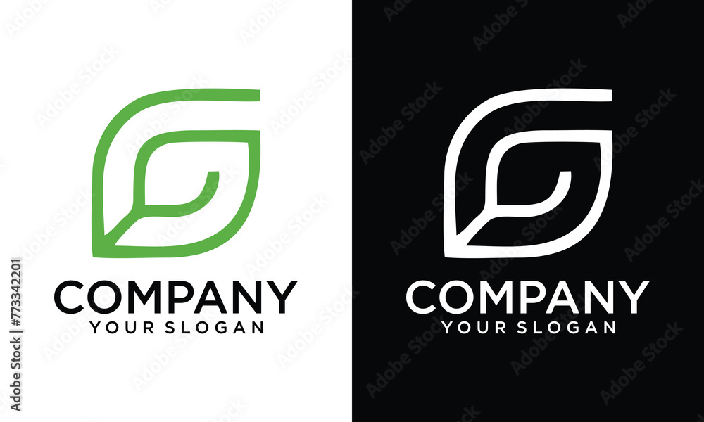 Letter G green initials logo, agriculture and industrial and green business, leaf logo Letter G green initials logo, agriculture and industrial and green business, leaf logo