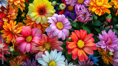 Vibrant and colorful flowers blooming in a garden