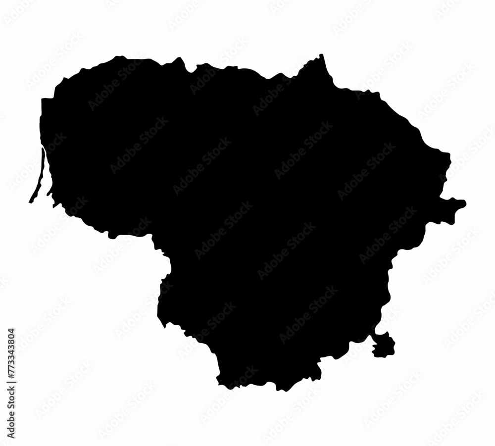 Lithuania silhouette map