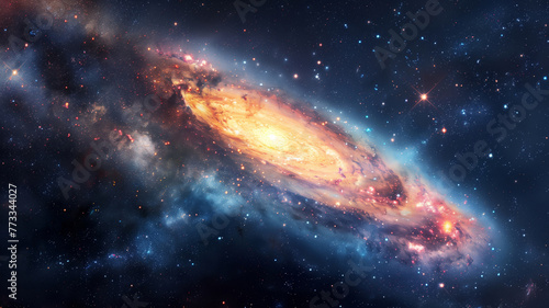 Spiral Galaxy Illuminating the Sky