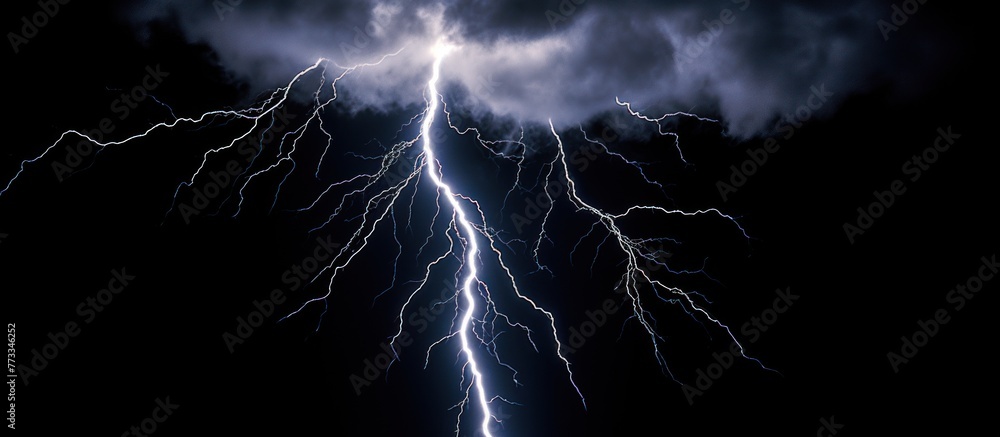 the scary lightning in the night sky, AI-generated the scary lightning in the night sky, AI-generated