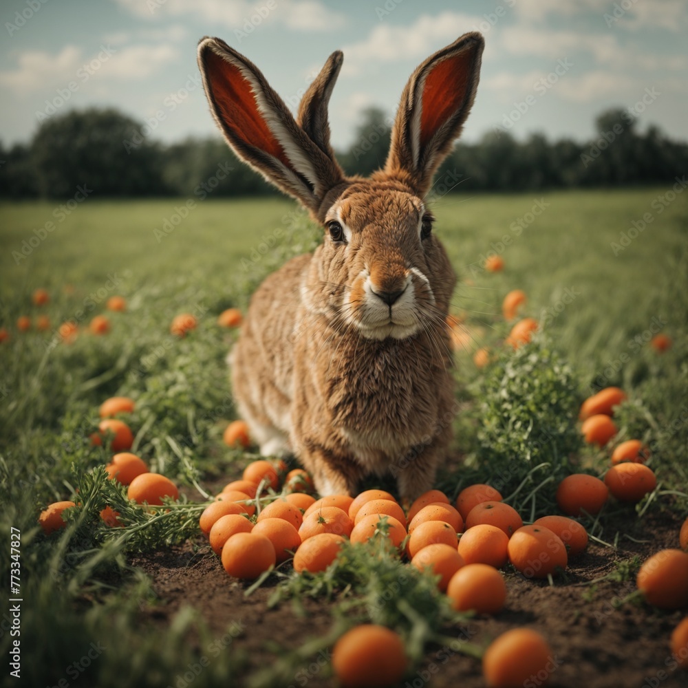 Obraz premium rabbit with oranges