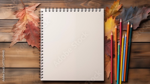 Notepad and colored pencils (ID: 773349445)