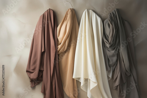 pale beige fabric in new age-style clothing-minimalism or calm luxury. Copy space