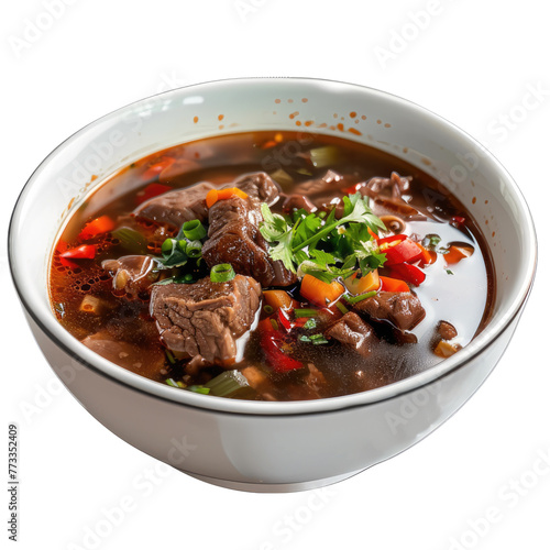 Beef soup isolated on transparent background