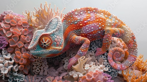 Wallpaper Mural a colourful chamaleon Torontodigital.ca