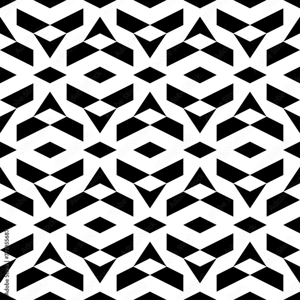 Seamless pattern. Geometrical backdrop. Polygons motif. Trapeziums, rhombuses, figures ornament. Geometric wallpaper. Abstract background. Digital paper, textile print, web design. Vector artwork.