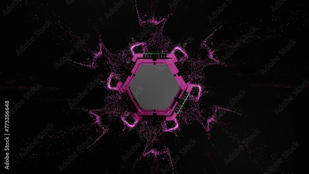 Circuit Burst Digital Energy Explosion. Particles and Energy flowing ...