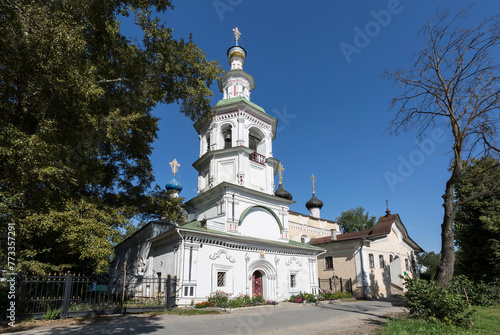 Church of the Assumption of the Blessed Virgin Mary on a Navolok with a bell tower (18th century) and church Dmitry Prilutsky on a Navolok (17th century). Vologda, Russia