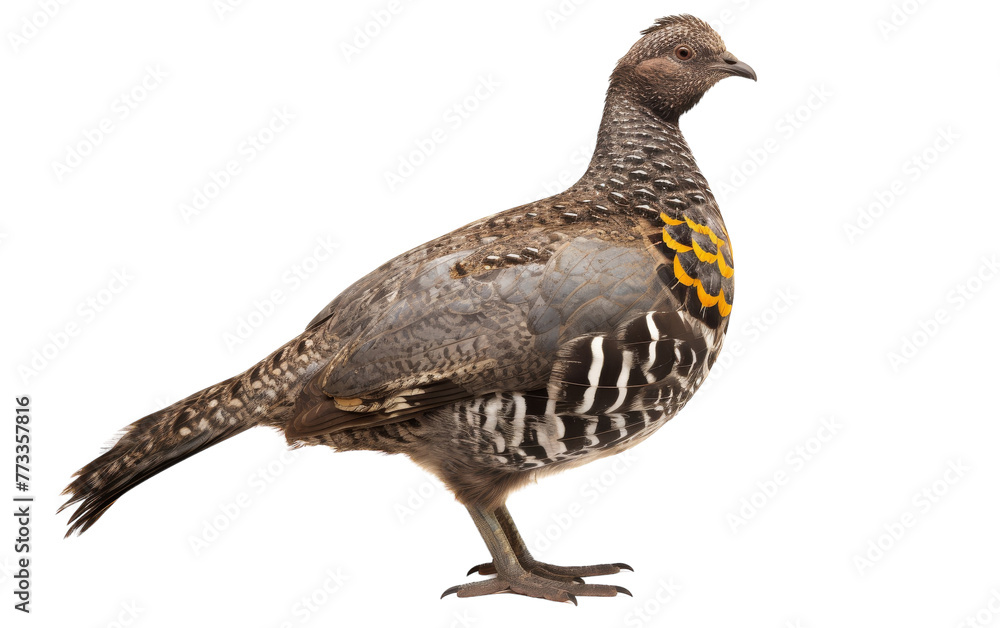 Close-up of a colorful bird perched on a branch against a white background Close-up of a colorful bird perched on a branch against a white background