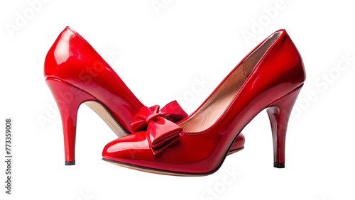 Bow high heels isolated on Transparent background. National Two Different Colored Shoes Day