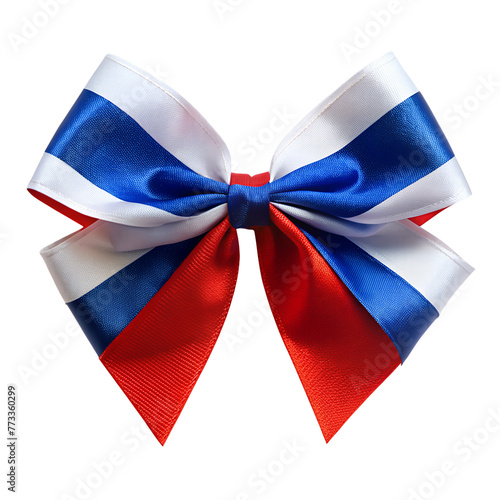 Russia flag ribbon tie bow isolated white background. png