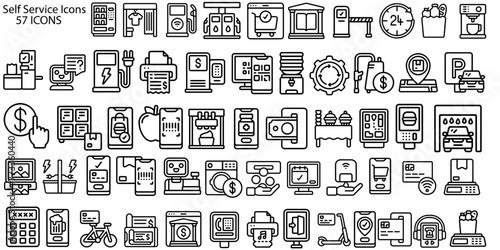 Self-service icon set.Vector symbols.
