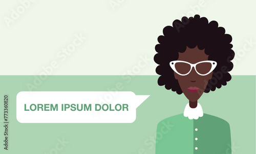 Infographics. Successful young woman. Flat vector illustration