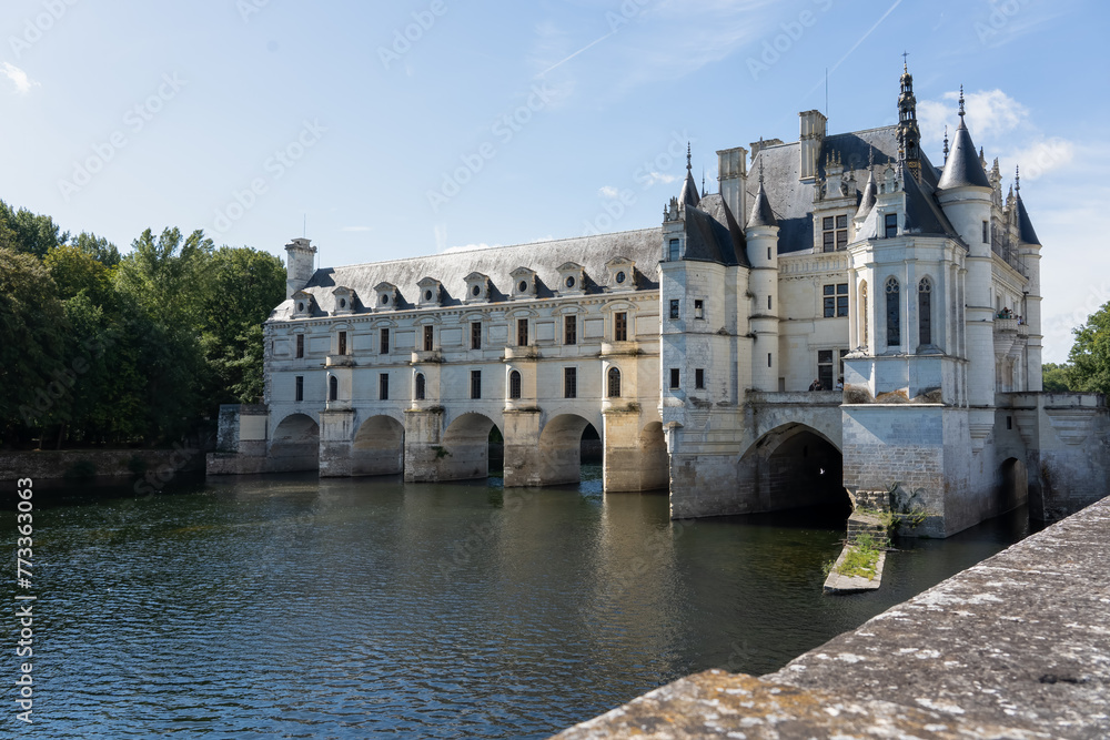 the river at Chateau de Chenonceau Castle, France