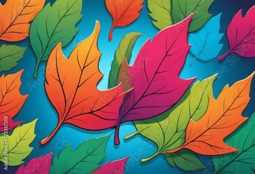 Comic style Design a bold leaf logo using vibrant (8)