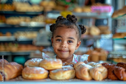 Little Girl With Doughnuts