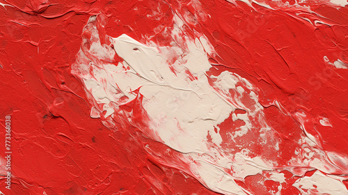 Rough brushstrokes of red and white paint, oil or acrylic painting, stylish Art Texture Banner. macro Painting detail, repetitive tile background