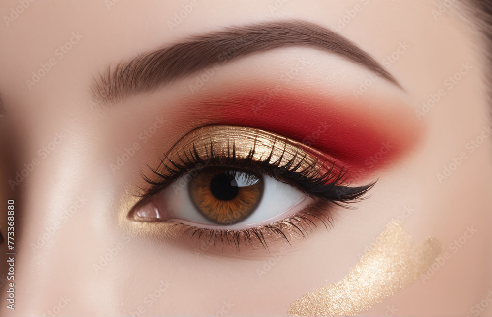 Obraz premium close up of eye with makeup