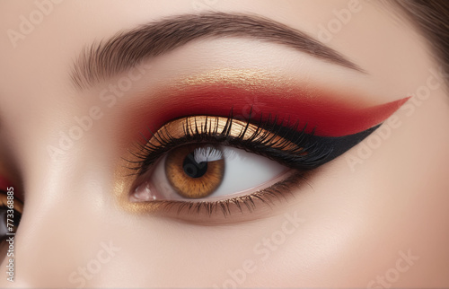 close up of eye with makeup photo