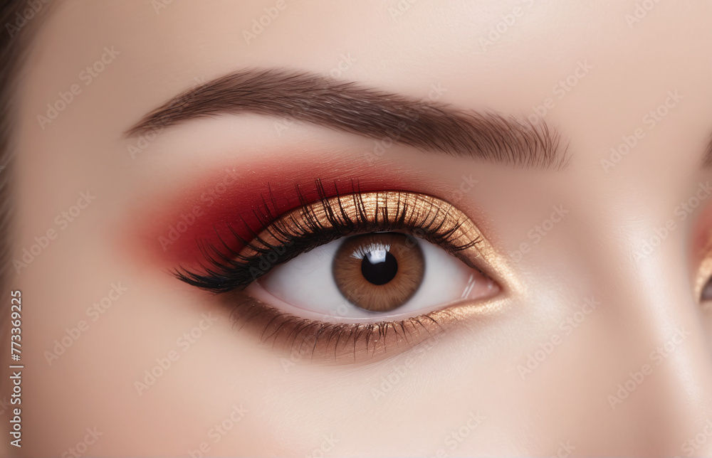 Obraz premium close up of eye with makeup