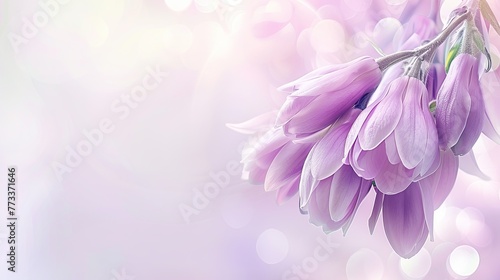 Delicate floral spring background pink color, copyspace. Lilac flowers background. Abstract floral background of pink flowers photo