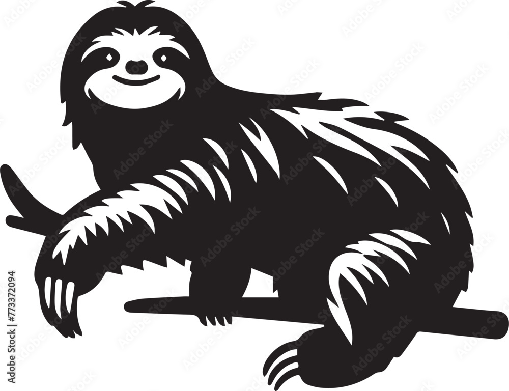  sloth vector  silhouette style 