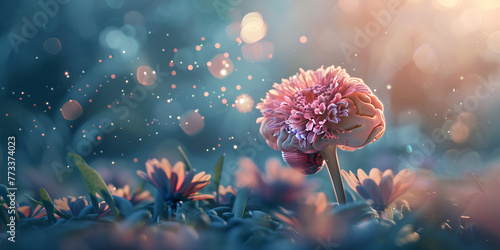 Colorful flowers illustration HD 8K wallpaper Stock Photographic Image