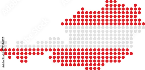 map of Austria pick-up at points flag country territory without background Europe yellow blue