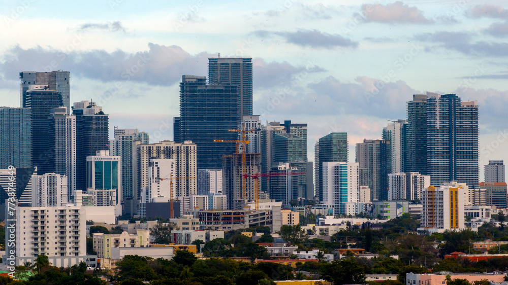 Fototapeta premium Drone view of downtown Miami 
