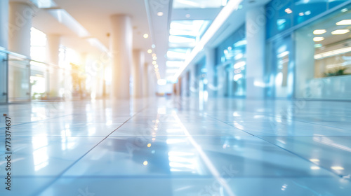 corridor in a modern building, blurred