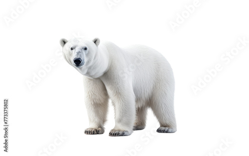A majestic polar bear standing proudly on a white background