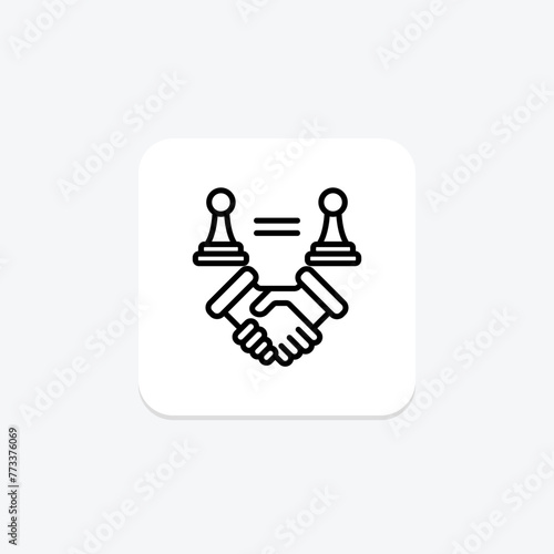 Strategic Alliance icon, alliance, strategic, collaboration, partnership line icon, editable vector icon, pixel perfect, illustrator ai file photo