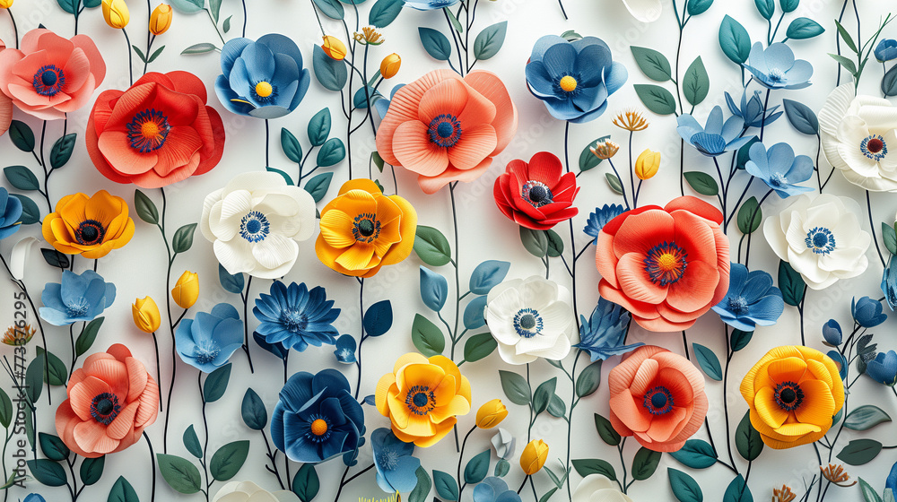 flower background, pattern of flowers of different colors flower background, pattern of flowers of different colors