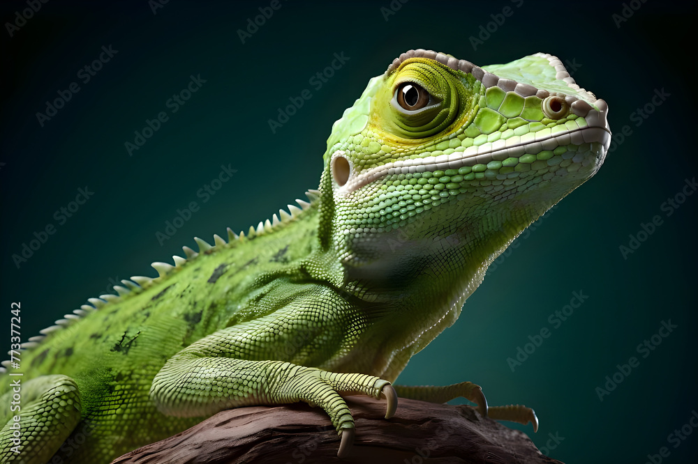 Closeup of Chameleons angry face wildlife - Ai Generated Closeup of Chameleons angry face wildlife - Ai Generated