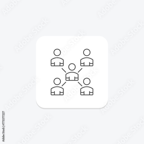 Coordinated Effort icon, effort, coordinated, collaboration, teamwork thinline icon, editable vector icon, pixel perfect, illustrator ai file