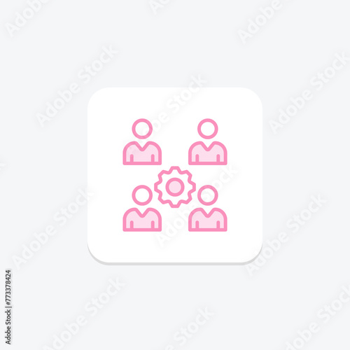 Collaborative Effort icon, effort, collaboration, teamwork, partnership duotone line icon, editable vector icon, pixel perfect, illustrator ai file