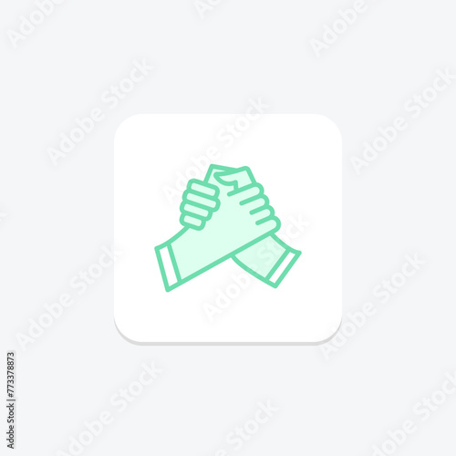 Partnership Strength icon, strength, partnership, collaboration, teamwork duotone line icon, editable vector icon, pixel perfect, illustrator ai file