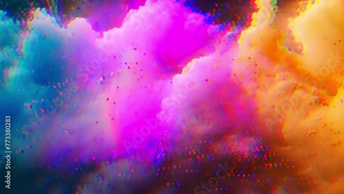 Various pastel colors powder explosion. Pink,blue,purple green colored powder exploding towards camera in close up and super slow-motion, Light pastel background changing colors effect 4k video beauty photo
