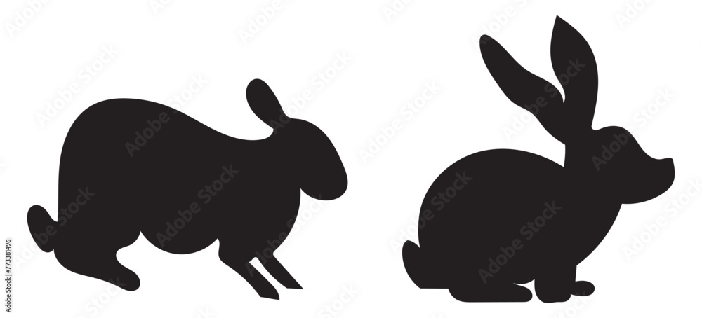 Ester Bunny set, Rabbit icon, Bunny vector illustration