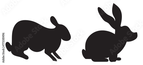 Ester Bunny set, Rabbit icon, Bunny vector illustration